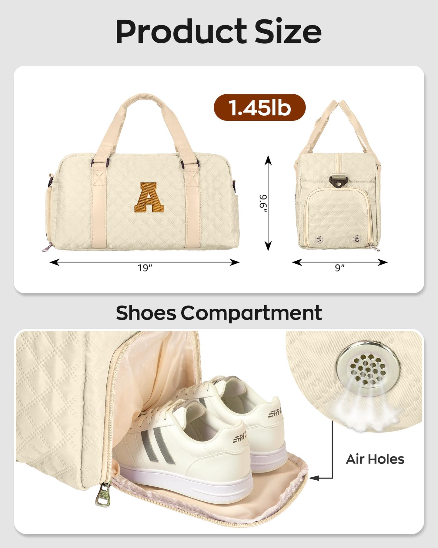 READ DESCRIPTION Personalized Travel Duffle Bag: Weekender Dance Cheer bag with Shoe Compartment