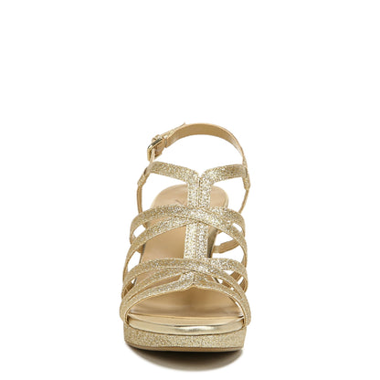 Naturalizer Women's Baylor Heeled Sandal Gold Glitter 8 M