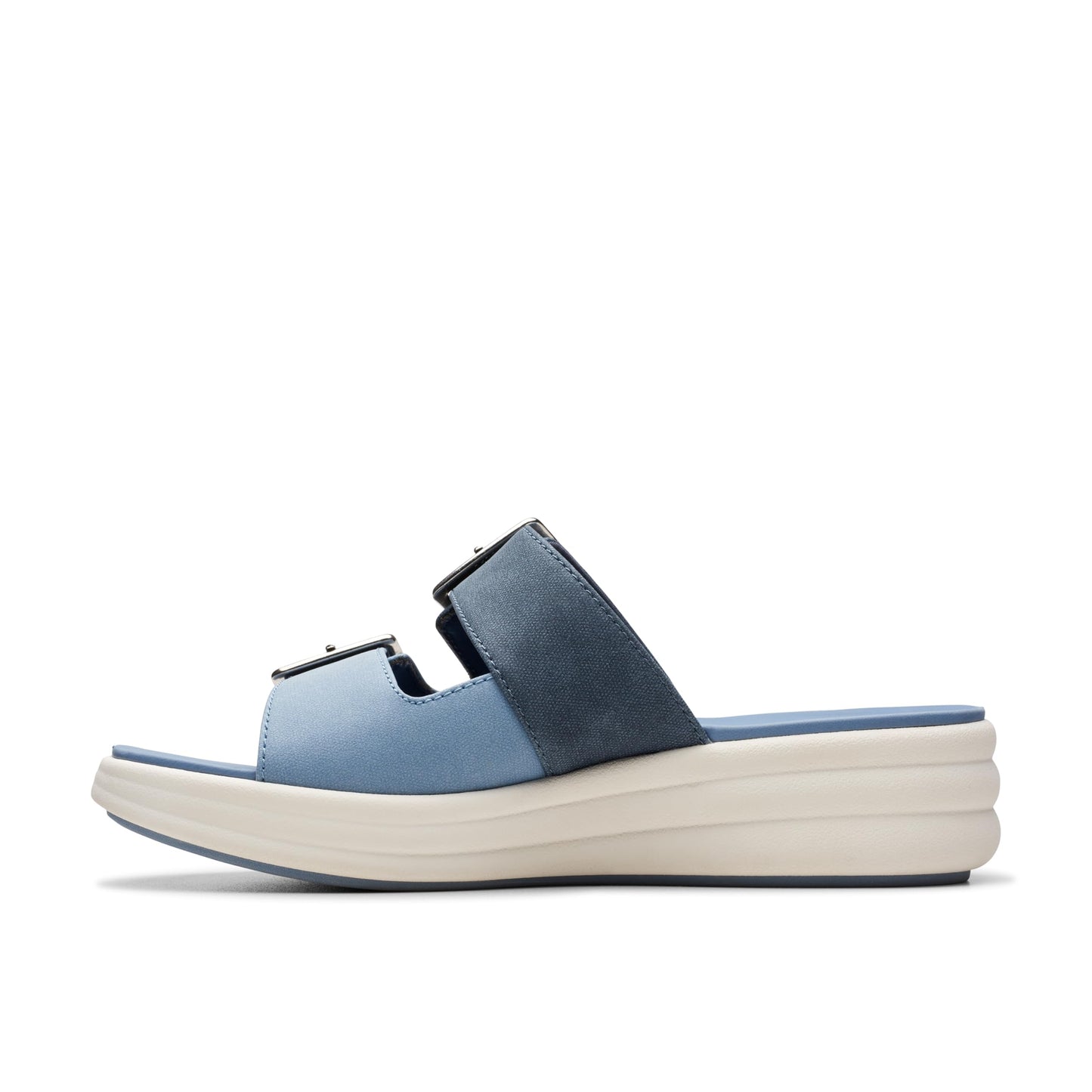 Clarks Womens's Drift Buckle Slide Sandal, Denim Combi, 7 Medium US