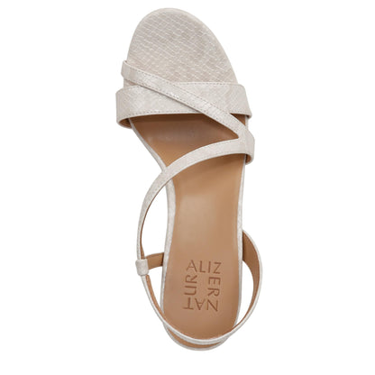 Naturalizer Women's Abby Heeled Sandal Beige Snake 6.5 W