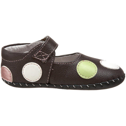 pediped Originals Giselle Mary Jane Crib Shoe (Infant),Chocolate Brown,Small (6-12 Months)