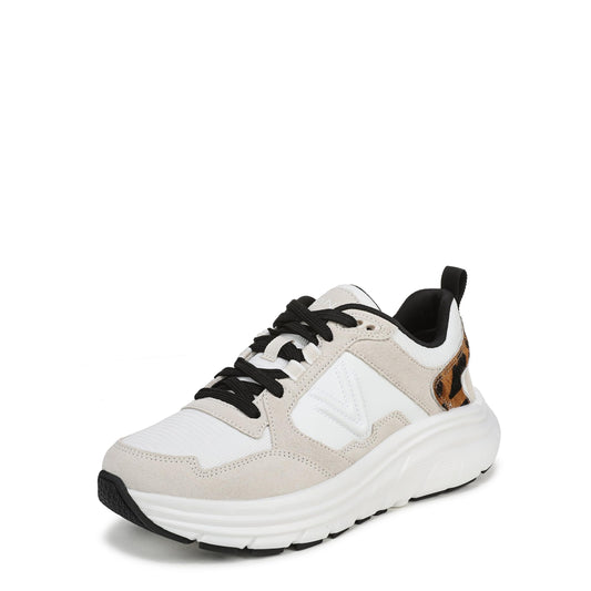 Vionic Women's Walk Max Skyline Sneaker White/Leopard Mesh and Suede 11 M