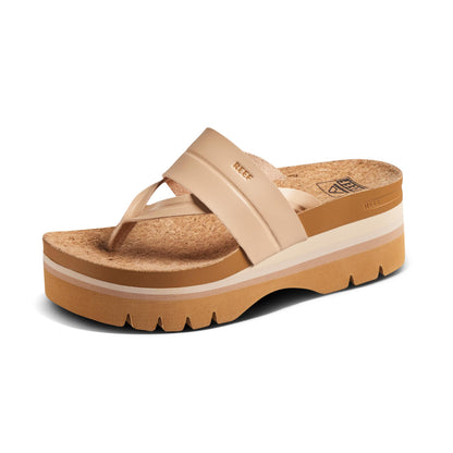 Reef Vista Higher Savanah Womens Fashion Platform Sandal, Soft Cushion Footbed, Arch Support, Seashell, 9.5