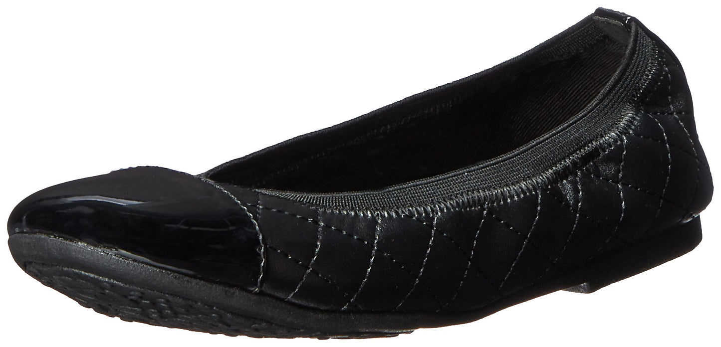 The Children's Place baby girls Toddler Comfort Ballet Flat Sandal, Black Quilted, 4 Big Kid US