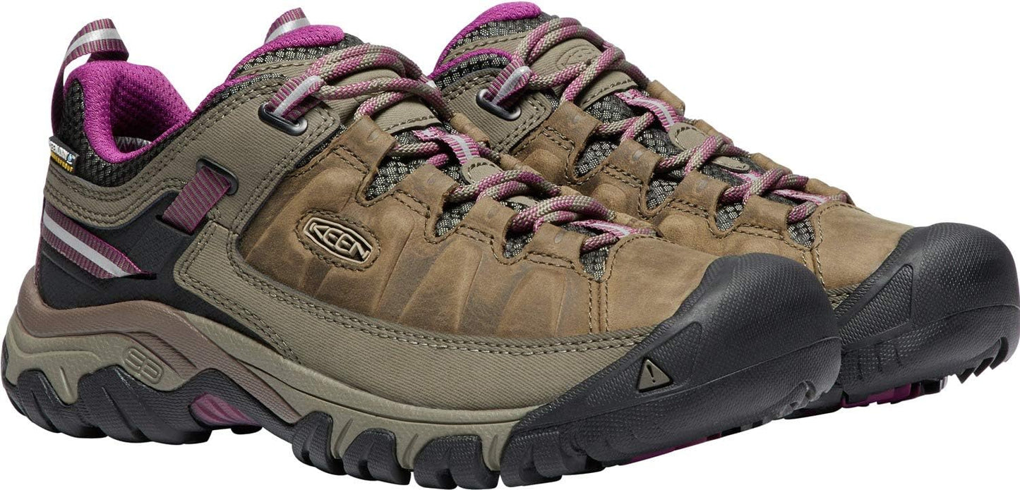 KEEN Women's Targhee 3 Waterproof Hiking Shoe, Weiss/Boysenberry, 9.5 M (Medium) US