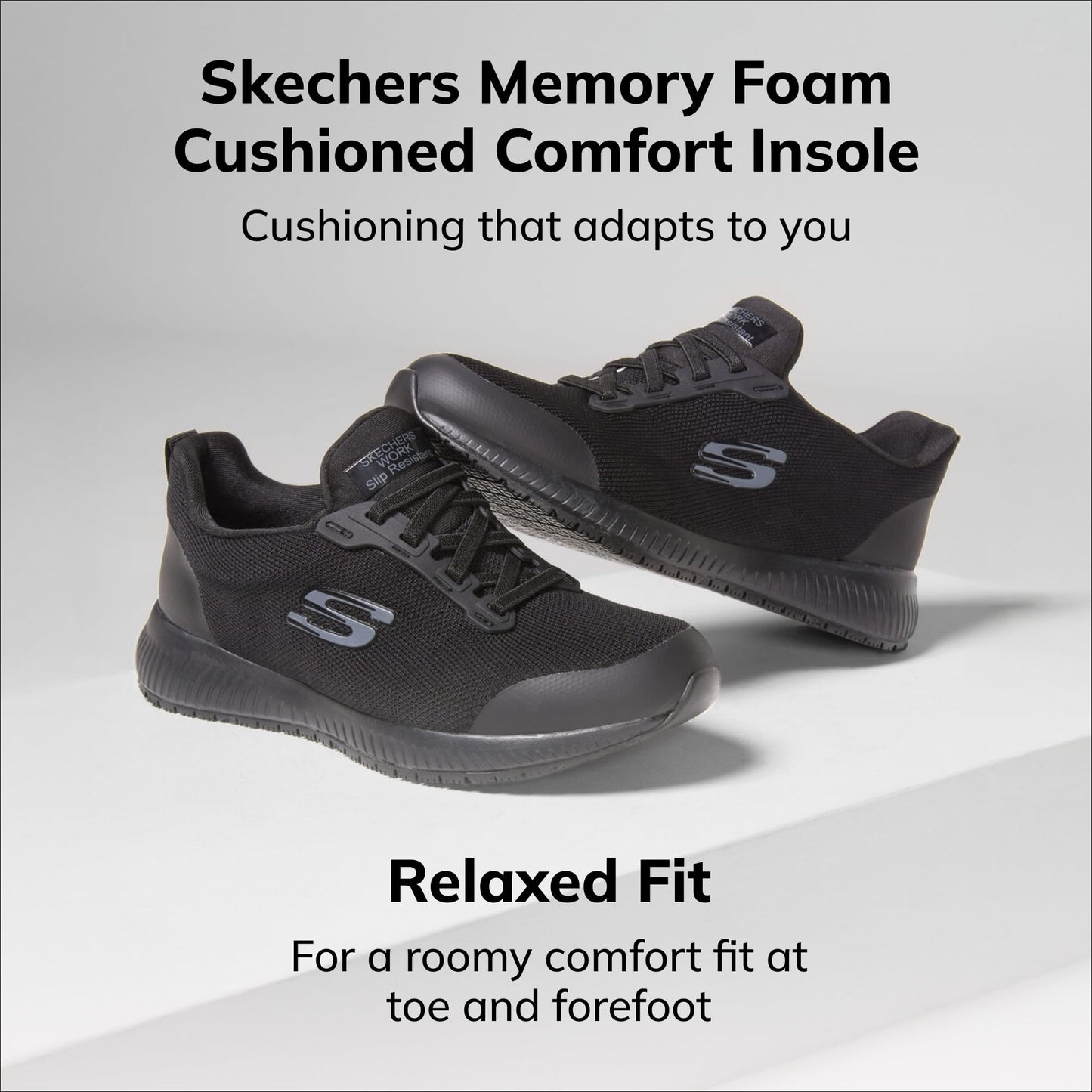Skechers Women's Work Squad Sr Food Service Shoe, Black, 10W