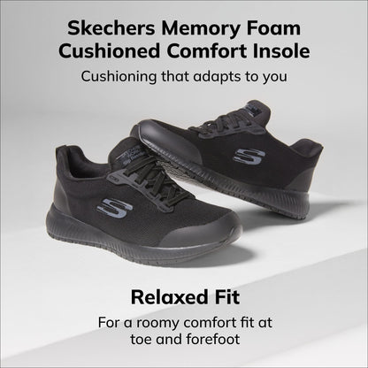 Skechers Women's Work Squad Sr Food Service Shoe, Black, 10W