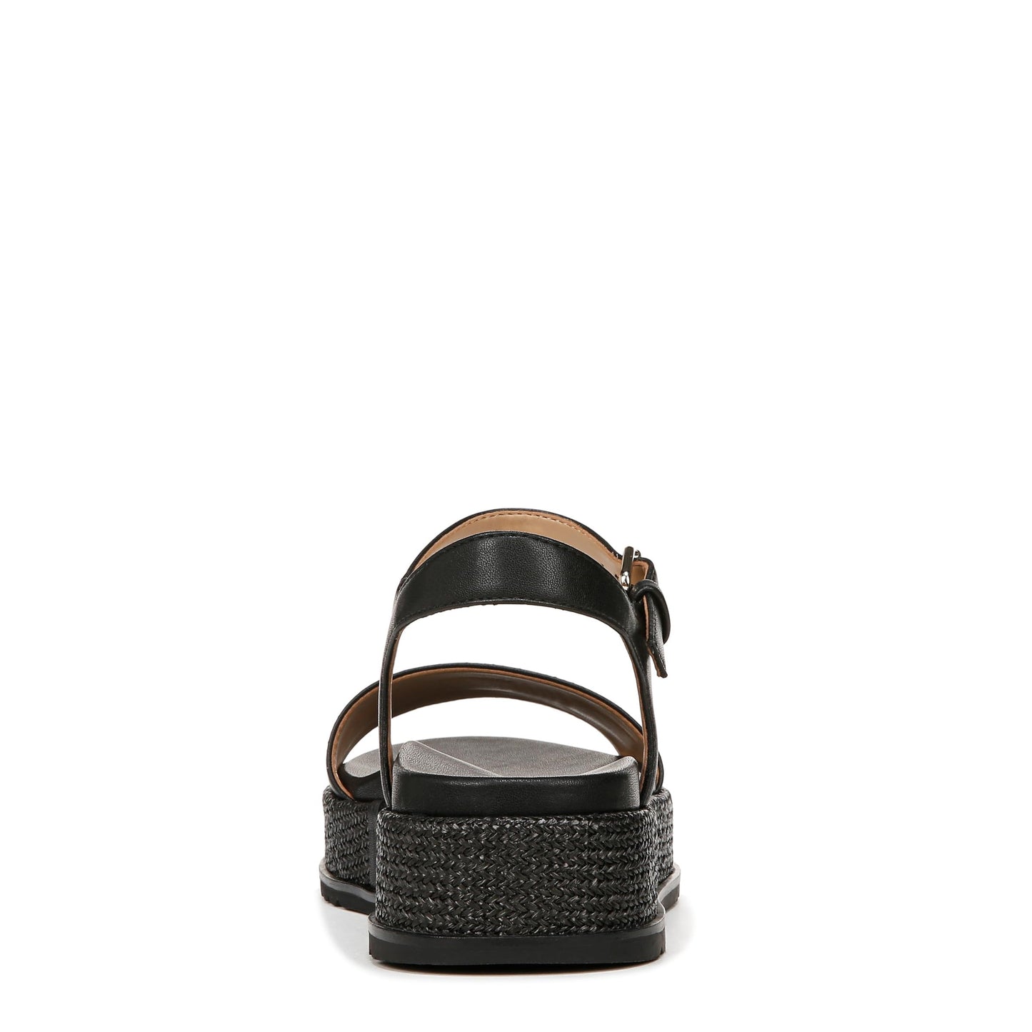 Naturalizer Womens Zane Ankle Strap Platform Casual Sandal Black Smooth 6 M