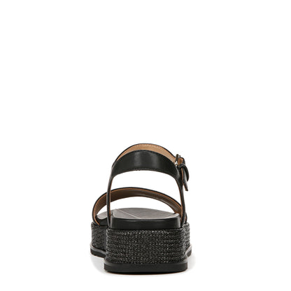 Naturalizer Womens Zane Ankle Strap Platform Casual Sandal Black Smooth 6 M