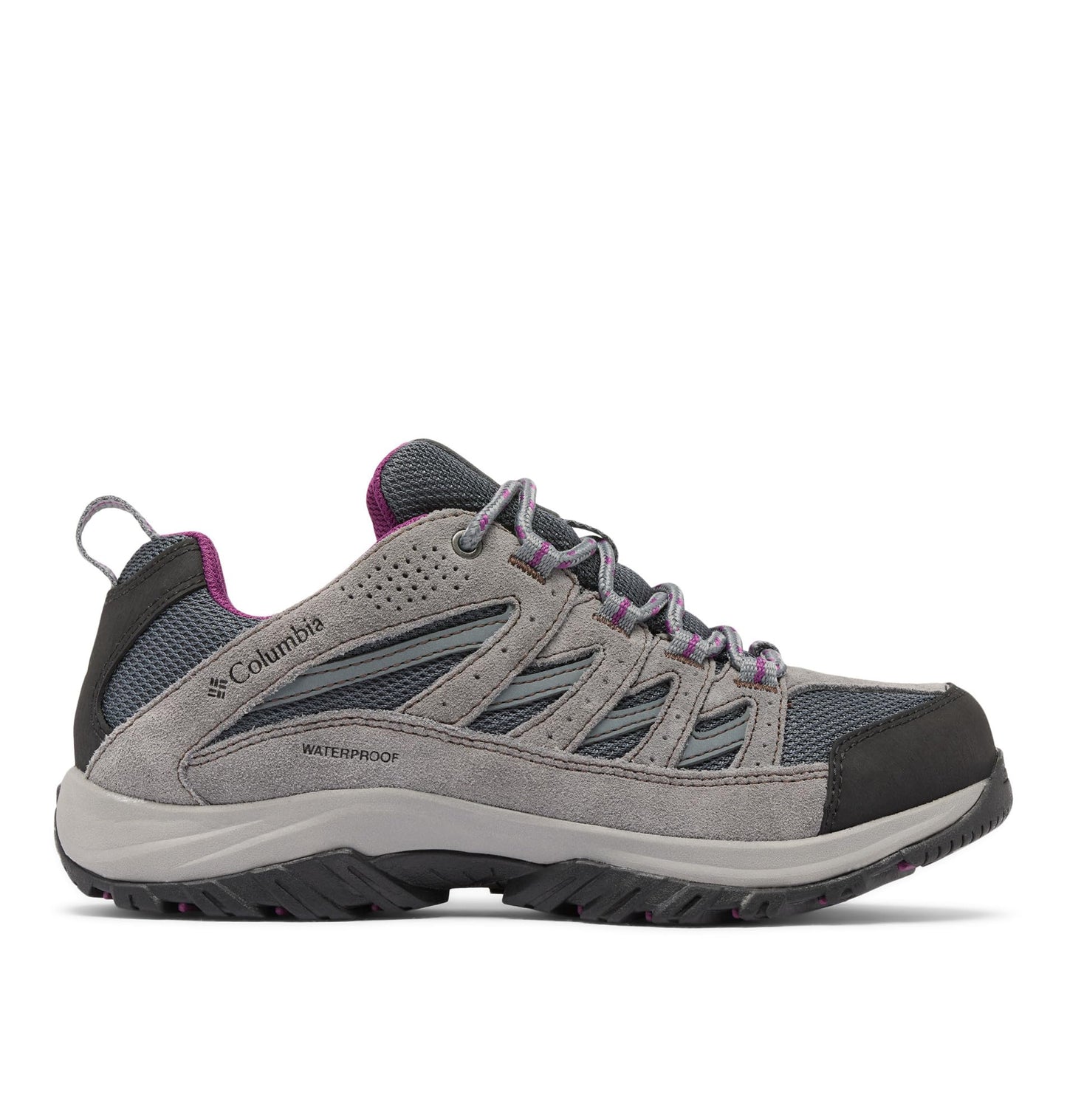 Columbia Womens Crestwood Waterproof, Graphite/Wild Iris, 8.5