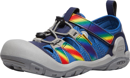 KEEN Kids' Knotch Creek Casual Comfortable Sandals, Bright Cobalt/Rainbow Tie Dye, 5 Big Kid US