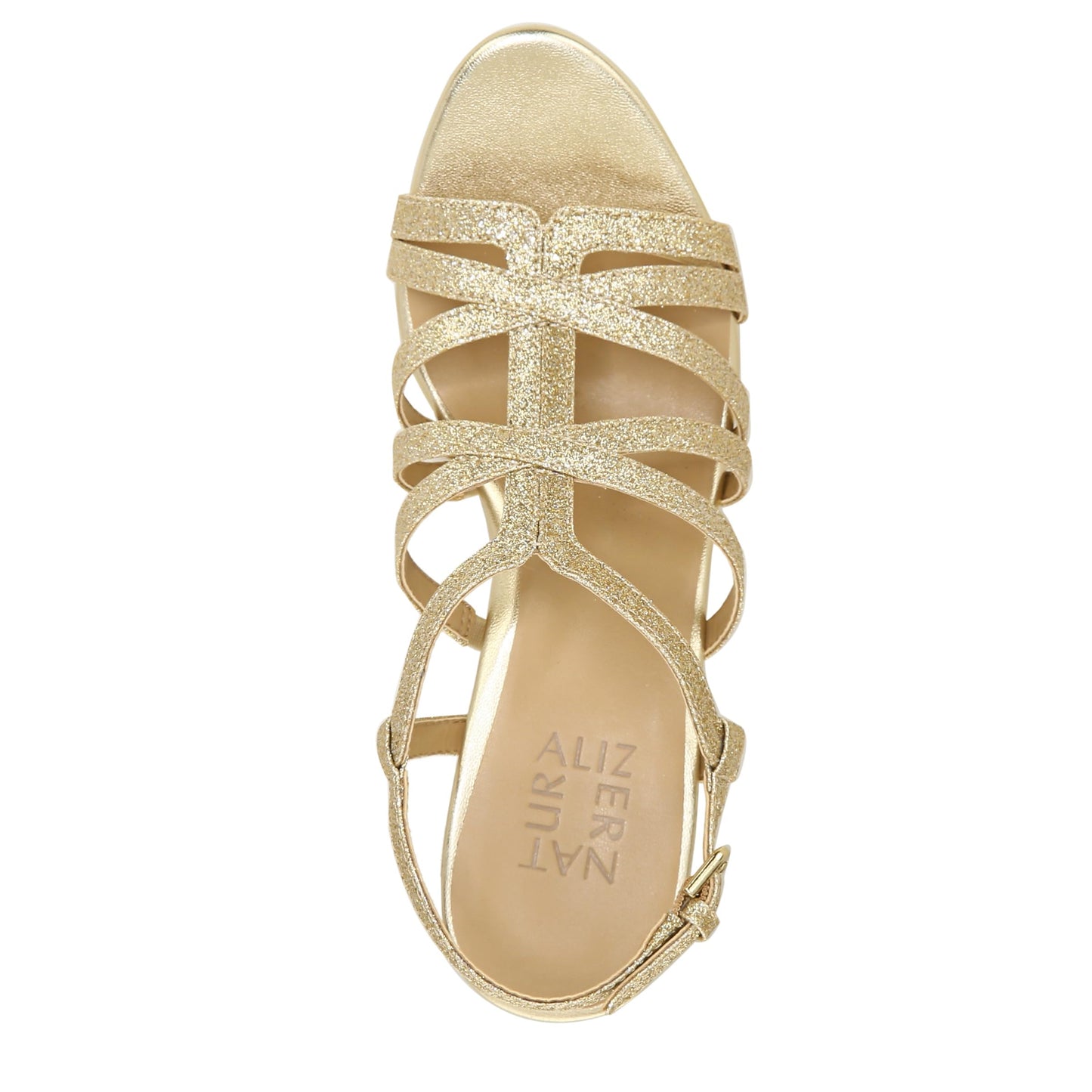 Naturalizer Women's Baylor Heeled Sandal Gold Glitter 8 M