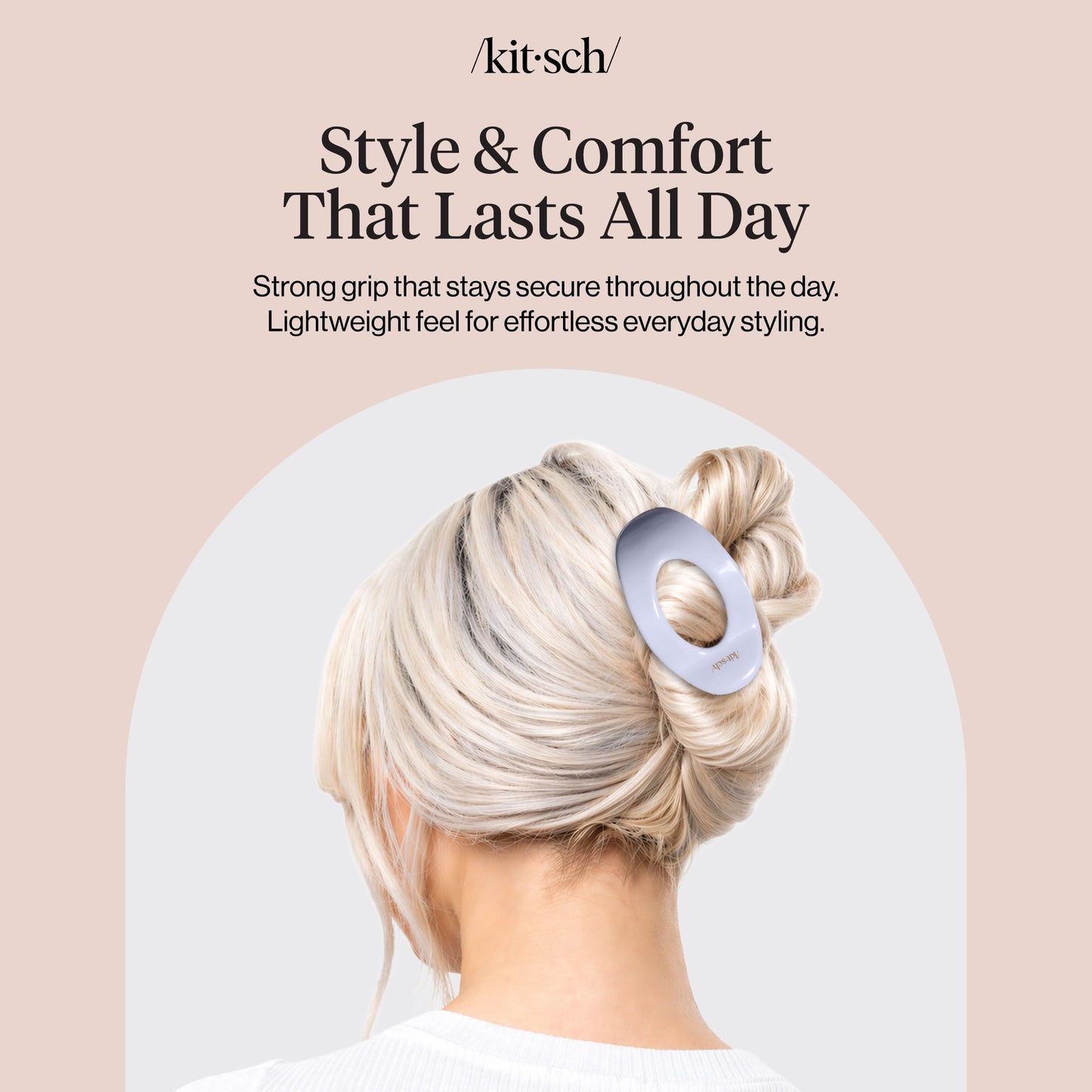 Kitsch Medium Flat Claw Clips for Women - Stylish Flat Hair Clips, Strong Hold for Thick & Fine Hair | Non-Slip for Secure, Comfortable All-Day Wear - Hydrangea Breeze