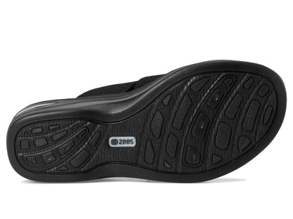 BZees Womens Double Up Sandal Black Knit 8.5 M