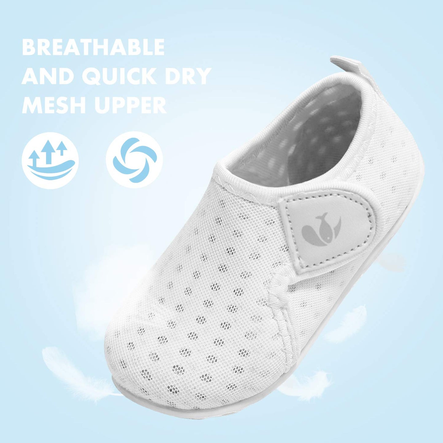 FEETCITY Water Shoes Quick Dry Barefoot Aqua Socks Swim Surf Pool Beach Yoga Shoe for Baby Boys and Girls White 6-12 Months Infant