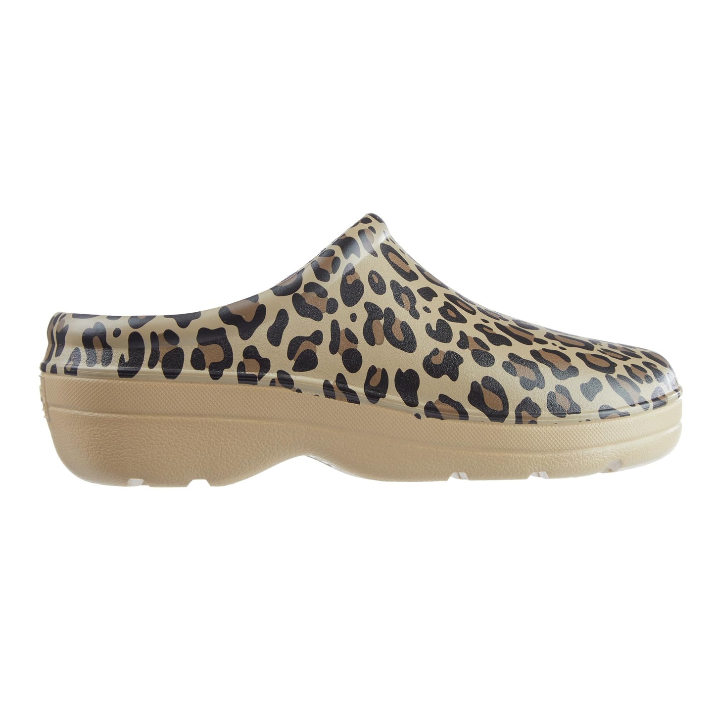 totes Women's Everywear Lightweight Waterproof Bailey Garden Clog, Leopard, 10 US