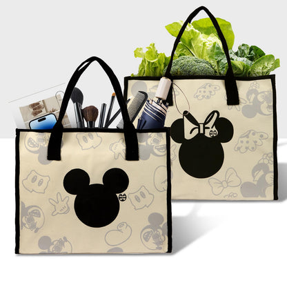 Charmory Cute Canvas Tote Bag Aesthetic for Women,Reusable Cloth Bags Shoulder Bag for Work Beach Travel with Zipper and Inner Pocket