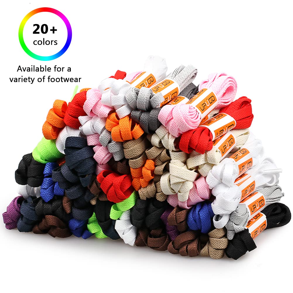 UpUGo 3 Pair Flat Shoe laces, 5/16" Wide Shoelaces