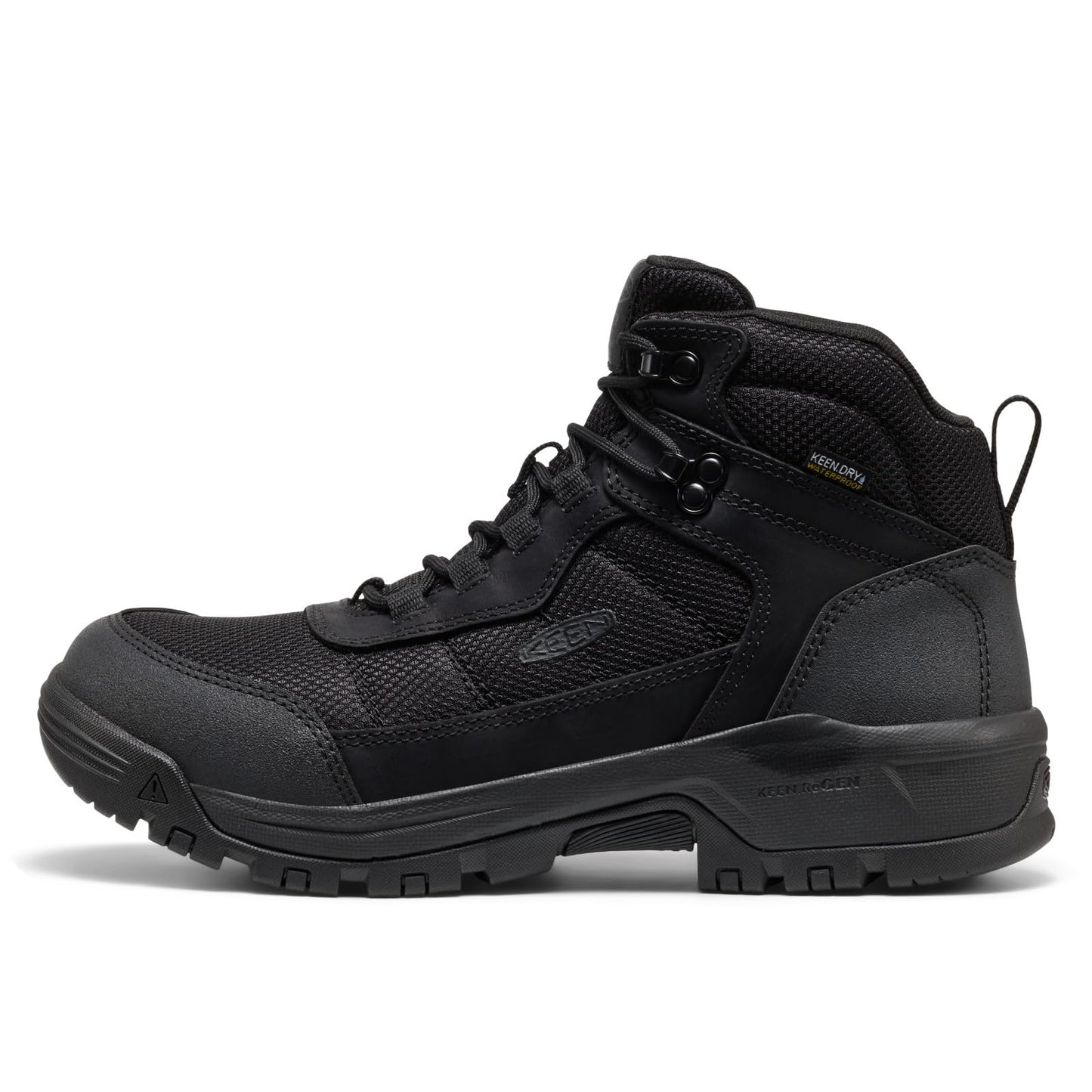 KEEN Utility Mens Skokie Waterproof Work Boots (Soft Toe), Black/Black 13 Medium