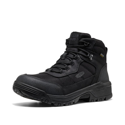 KEEN Utility Mens Skokie Waterproof Work Boots (Soft Toe), Black/Black 13 Medium