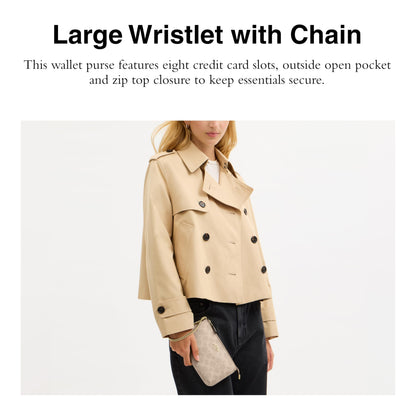 Coach Large Wristlet with Chain
