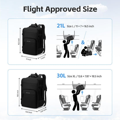 RealCool 15.6" Laptop Travel Backpack, TSA Flight Approved Carry On Daypack