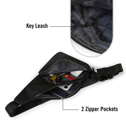 True Religion Crossbody Bag Men - Anti Theft Shoulder Sling, Zipper Phone