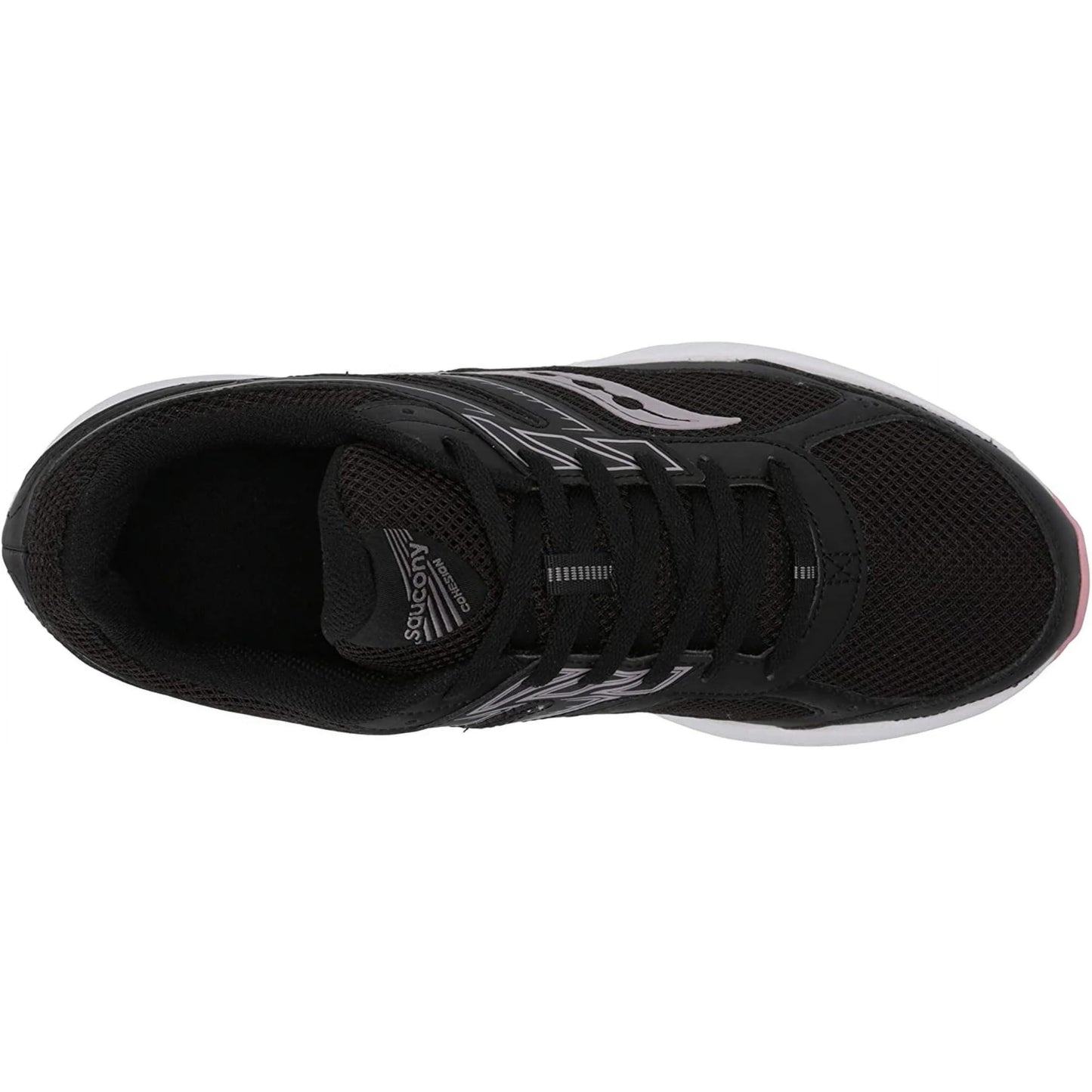 Saucony Women's Cohesion 14 Running Shoe, Black/Pink, 6 Wide