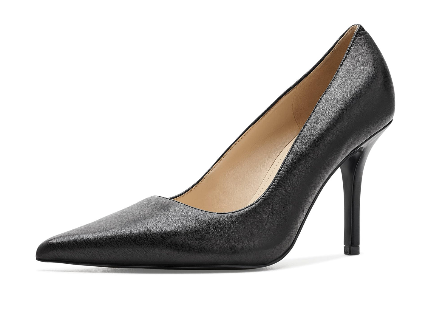 Nine West Women's Gemmha Pump, Black Leather 001, 7.5