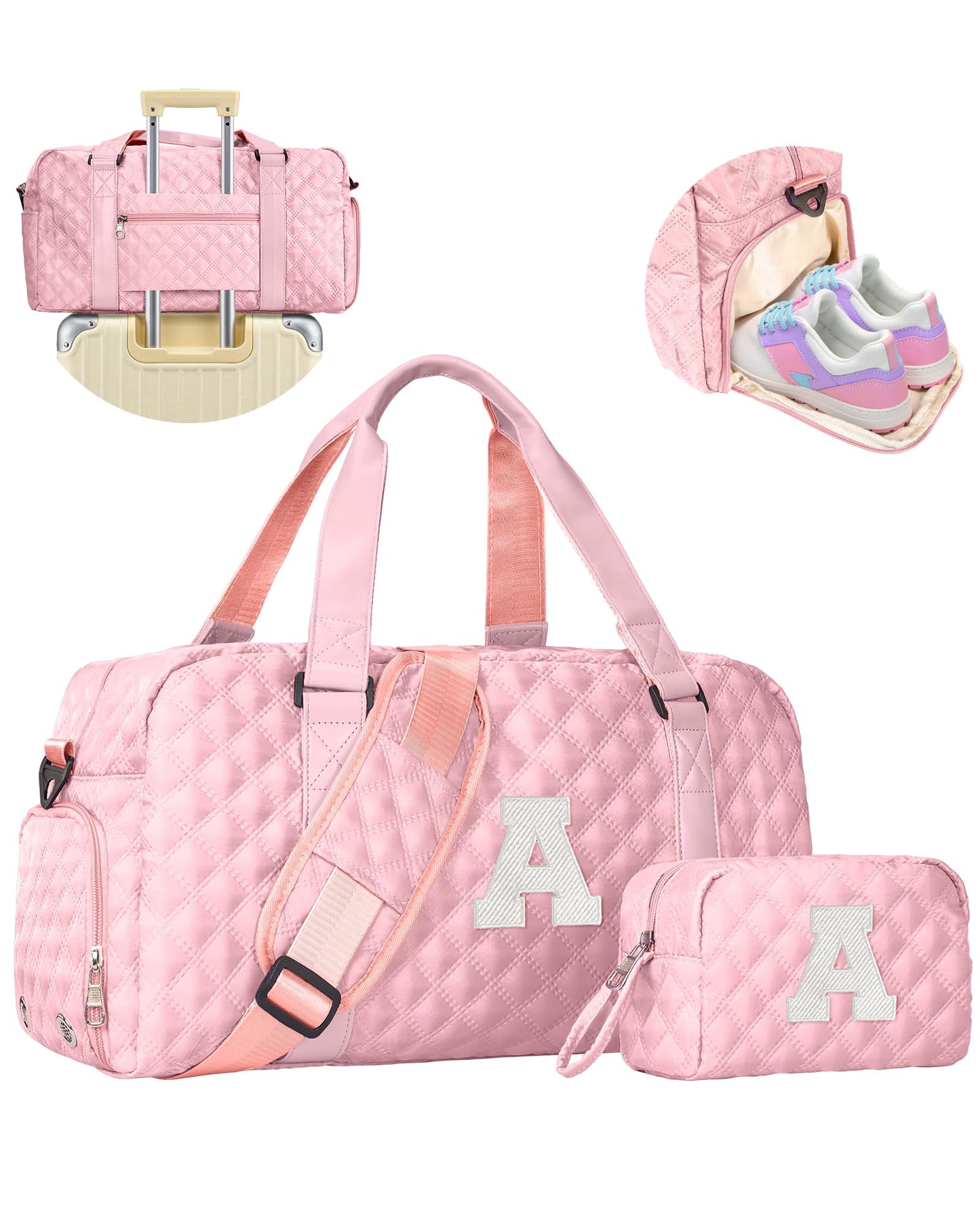 READ DESCRIPTION Personalized Travel Duffle Bag: Weekender Dance Cheer bag with Shoe Compartment