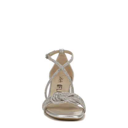 LifeStride Womens Captivate Strappy Block Heel Dress Sandals Silver 10 W