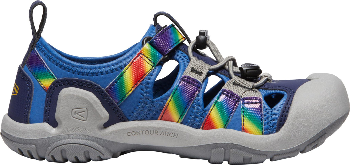 KEEN Kids' Knotch Creek Casual Comfortable Sandals, Bright Cobalt/Rainbow Tie Dye, 5 Big Kid US