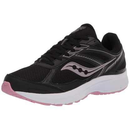 Saucony Women's Cohesion 14 Running Shoe, Black/Pink, 6 Wide