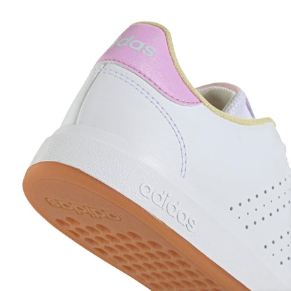 Adidas Unisex-Kids Advantage Base 2.0 Sportswear, White/Bliss Lilac/Clear Pink, 3