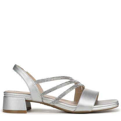 LifeStride Women's Joy Sandal Silver Synthetic 8.5 W