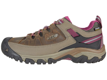 KEEN Women's Targhee 3 Waterproof Hiking Shoe, Weiss/Boysenberry, 9.5 M (Medium) US