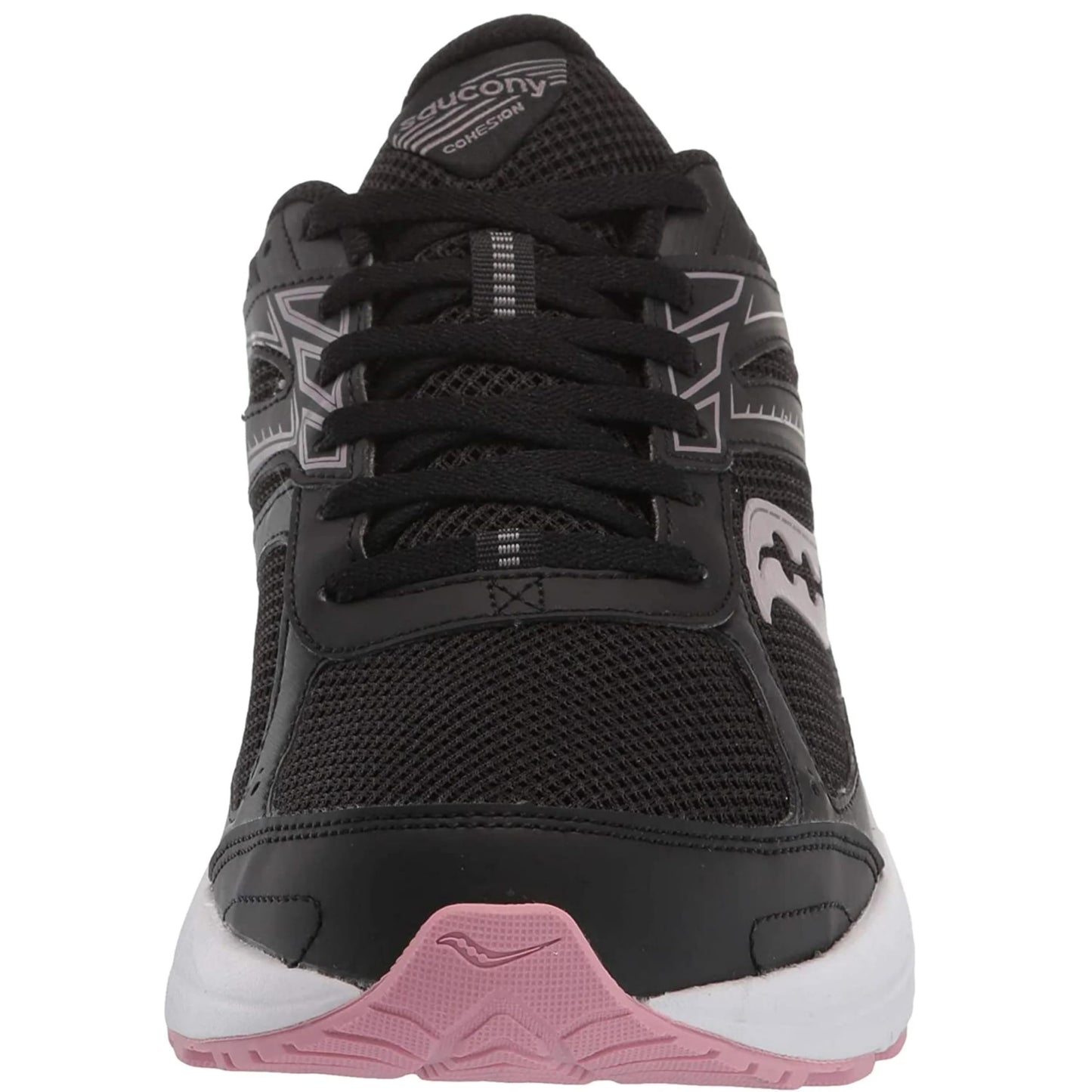 Saucony Women's Cohesion 14 Running Shoe, Black/Pink, 6 Wide