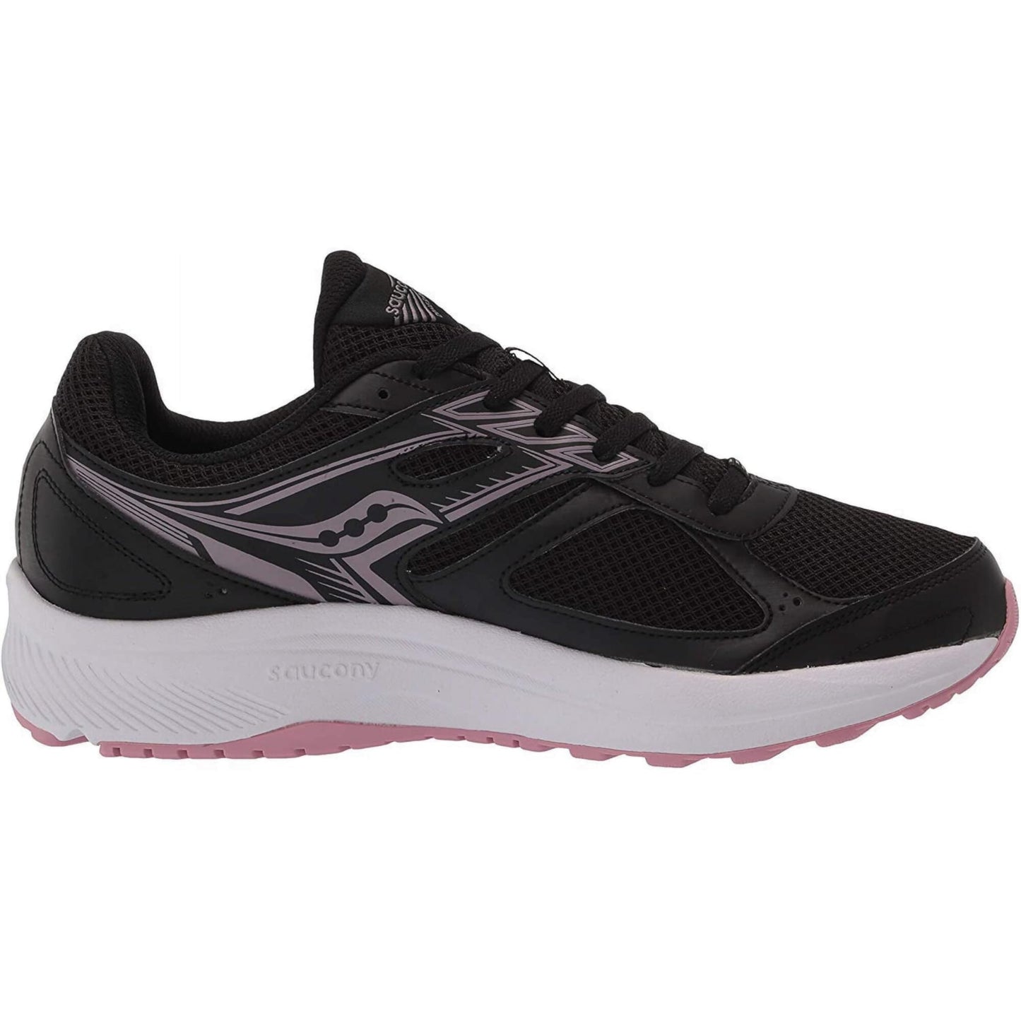 Saucony Women's Cohesion 14 Running Shoe, Black/Pink, 6 Wide