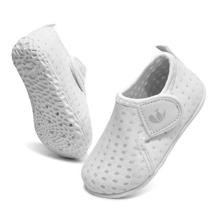 FEETCITY Water Shoes Quick Dry Barefoot Aqua Socks Swim Surf Pool Beach Yoga Shoe for Baby Boys and Girls White 6-12 Months Infant