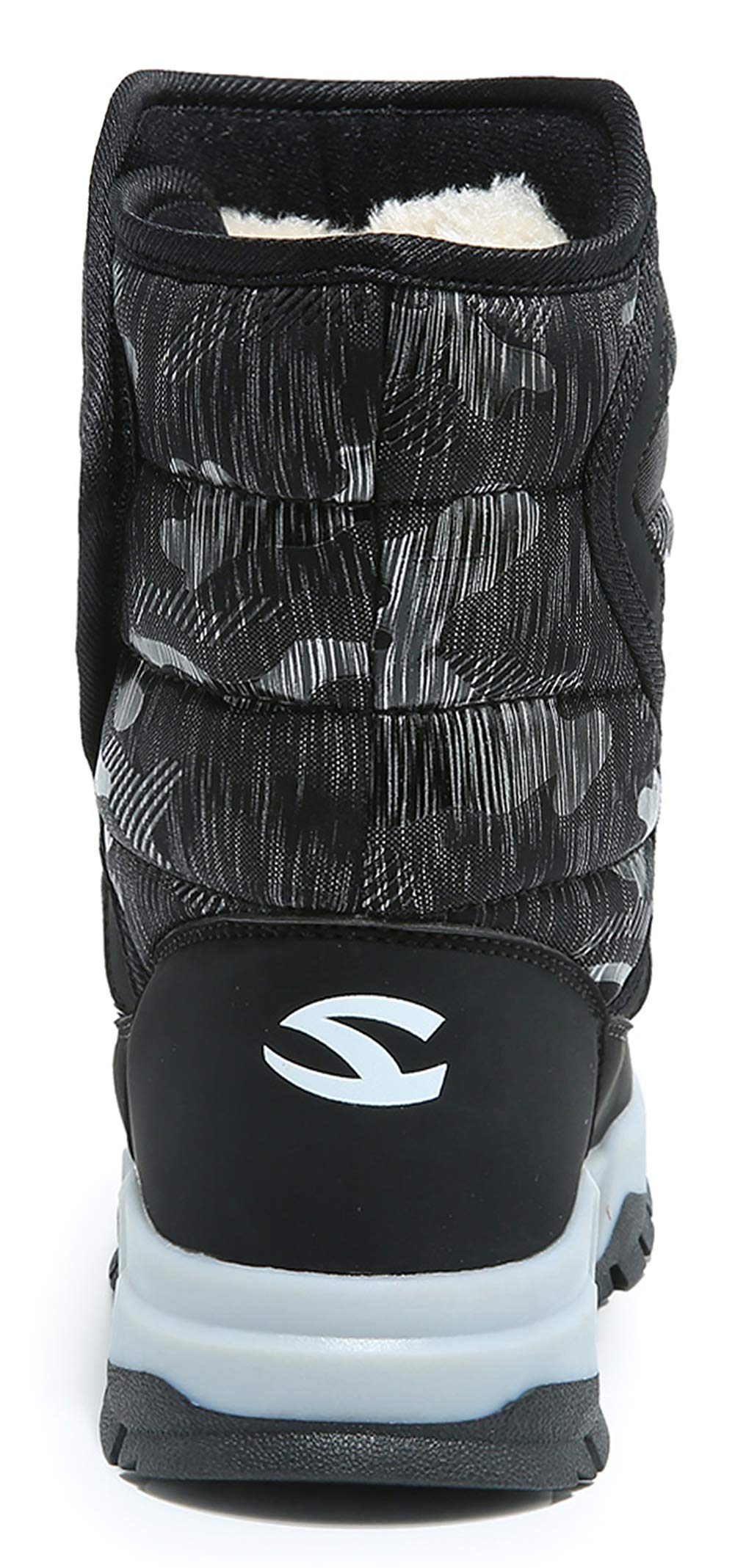 GUBARUN Boys Snow Boots Kids Outdoor Warm Shoes Waterproof (Black1, 7)
