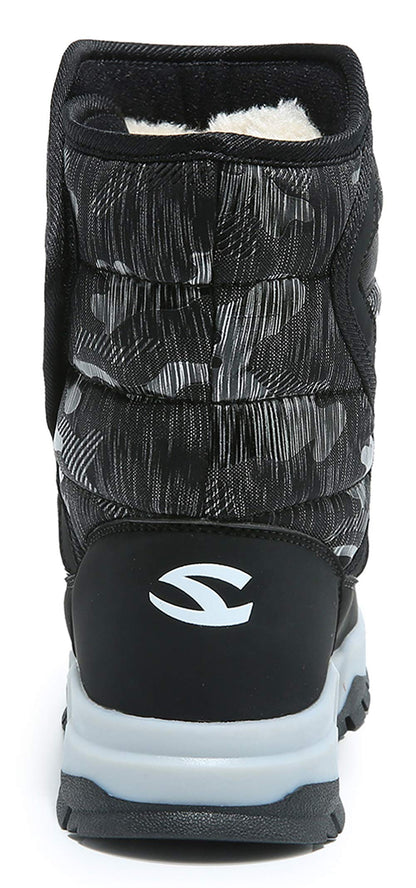 GUBARUN Boys Snow Boots Kids Outdoor Warm Shoes Waterproof (Black1, 7)