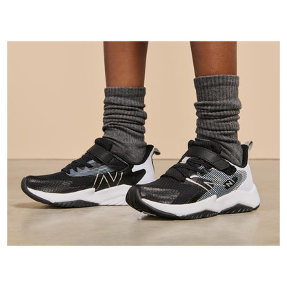 New Balance Kid's Rave Run V2 Hook and Loop Running Shoe, Black/White, 8 Wide Toddler