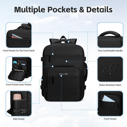 RealCool 15.6" Laptop Travel Backpack, TSA Flight Approved Carry On Daypack