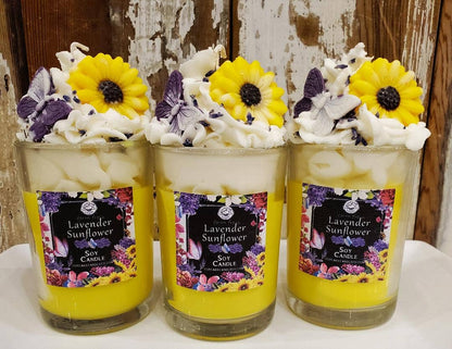 Farm Fresh Sequim Lavender Sunflower Dessert Drink Candle