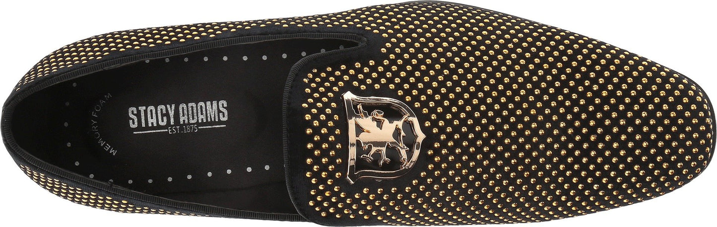 Stacy Adams Swagger Studded Ornament Loafer Black/Gold 9.5