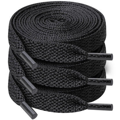 UpUGo 3 Pair Flat Shoe laces, 5/16" Wide Shoelaces