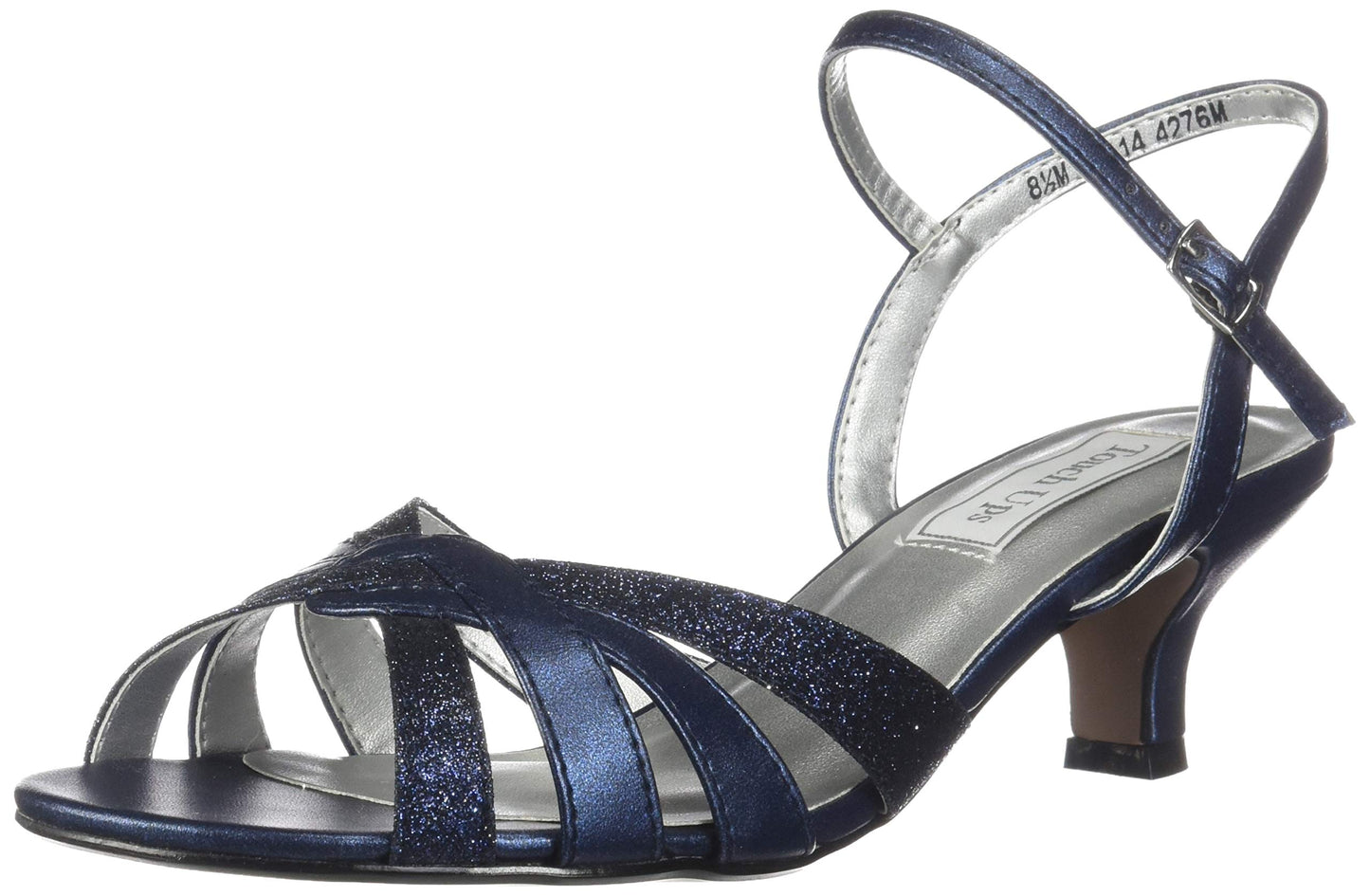 Touch Ups Women's Jane Heeled Sandal, Navy Glitter, 10 Wide