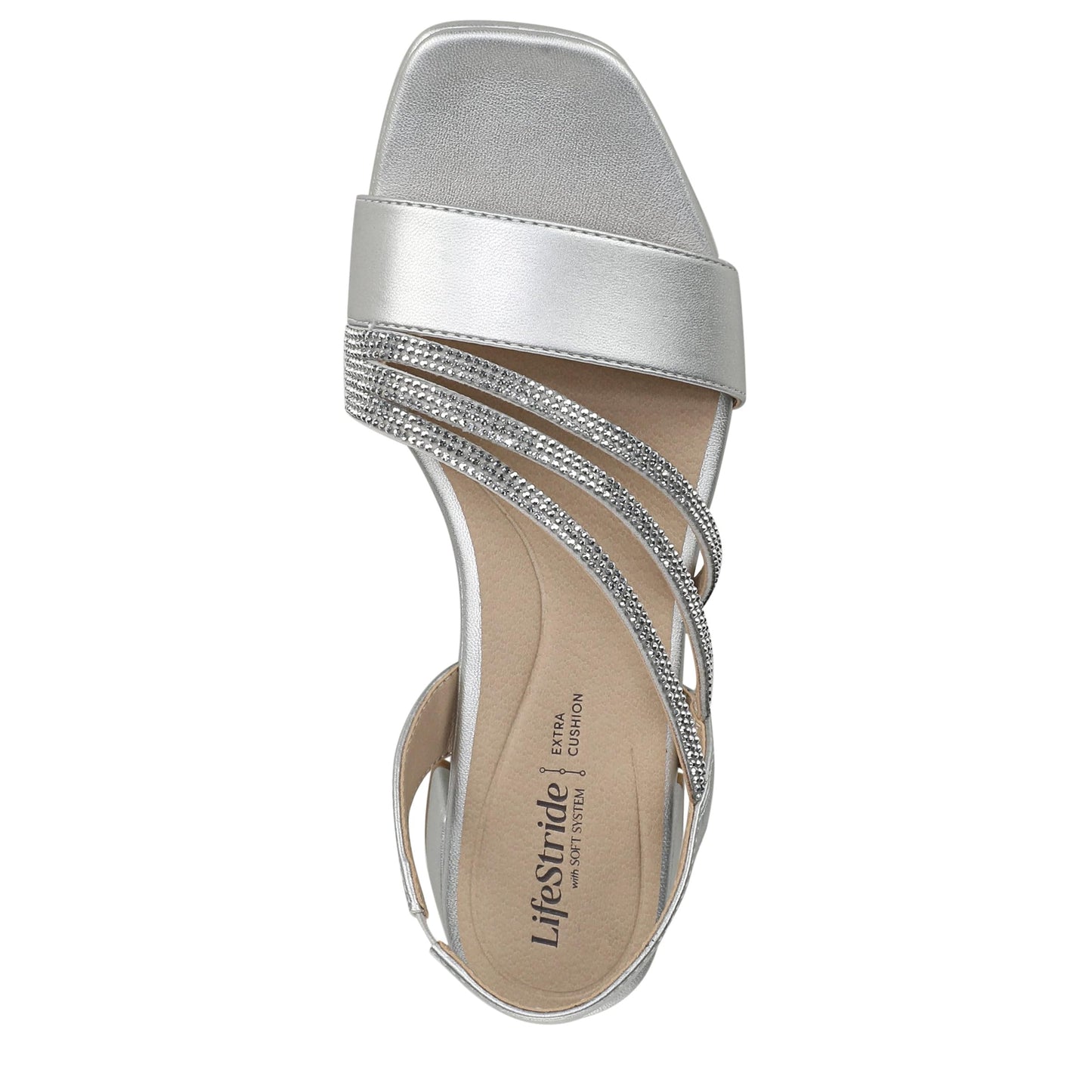 LifeStride Women's Joy Sandal Silver Synthetic 8.5 W