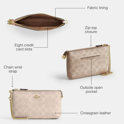 Coach Large Wristlet with Chain