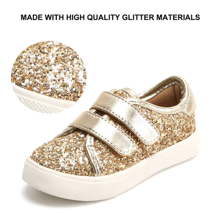 Felix & Flora Bear Mall Toddler/Little Kid Girls Running Shoes Sports Sneakers Princess Casual Glitter Shoes£¨7 M US Toddler, Giltter Gold£©